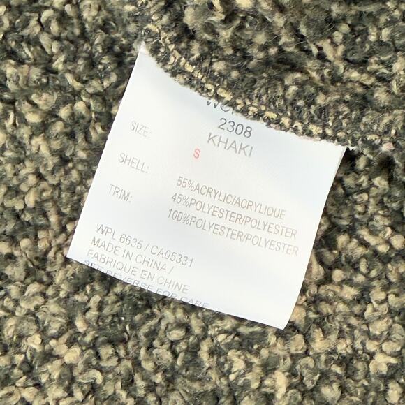 WOOLRICH khaki faux suede shearling winter coat - Picture 7 of 16